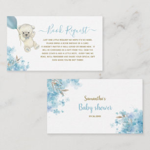 Cute Teddy Bear Baby Shower Book Request Enclosure Card