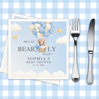 Cute Teddy bear Baby shower boy Party Napkins