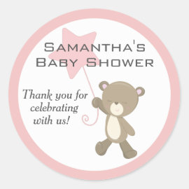 Cute Teddy Bear Baby Shower Classic Round Sticker