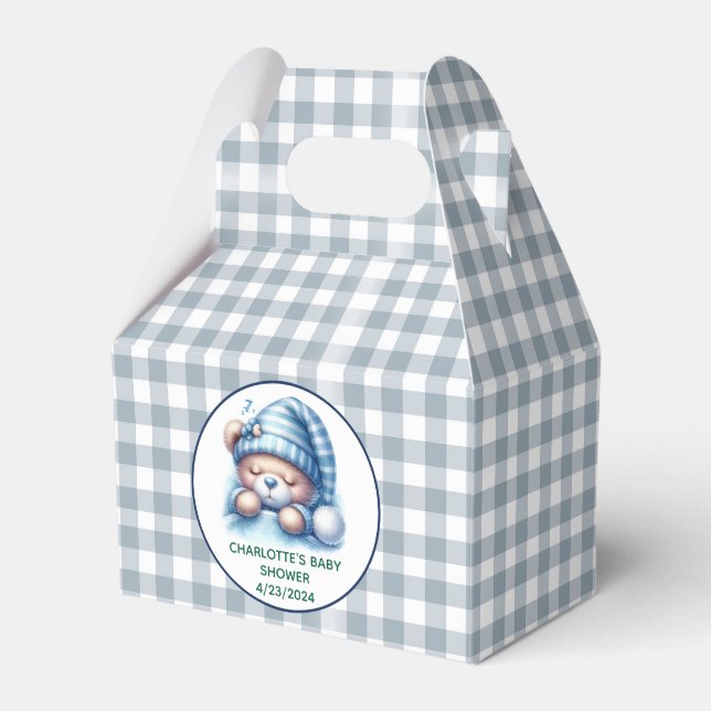 Cute Teddy Bear Baby Shower Favor Boxes (Front Side)