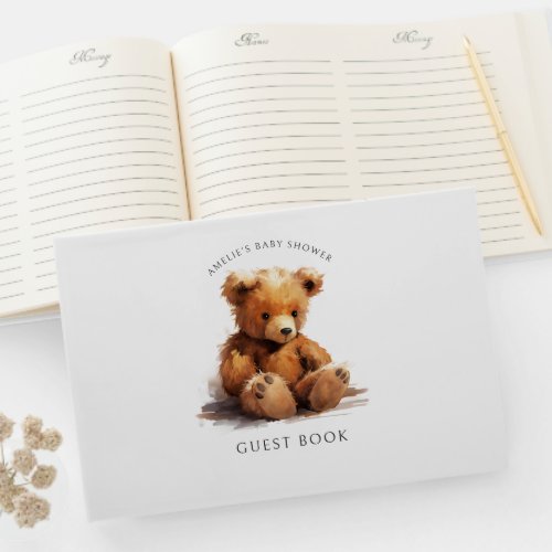 Cute Teddy Bear Baby Shower Guest Book