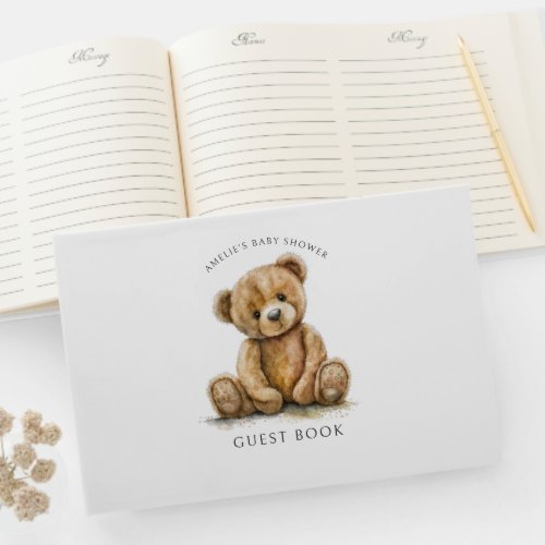 Cute Teddy Bear Baby Shower Guest Book