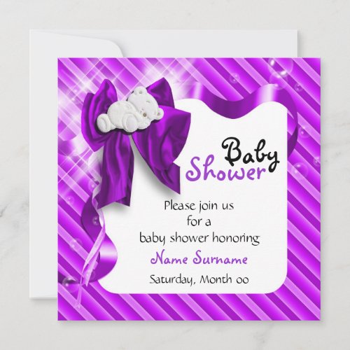 Cute teddy bear baby shower announcement