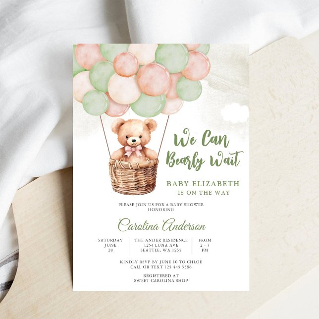Cute Teddy Bear Baby Shower Invitation (Creator Uploaded)
