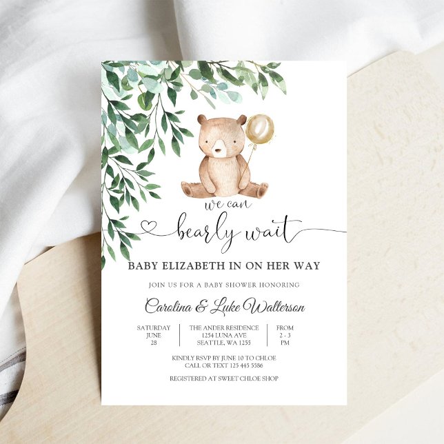 Cute Teddy Bear Baby Shower Invitation (Creator Uploaded)