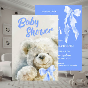 Cute Teddy Bear Baby Shower Invitation