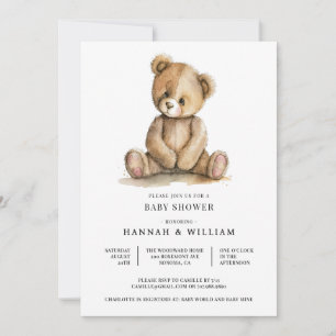 Cute Teddy Bear Baby Shower Invitation