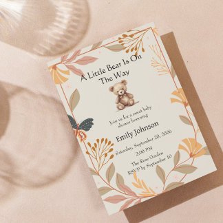 Cute Teddy Bear Baby Shower Invite