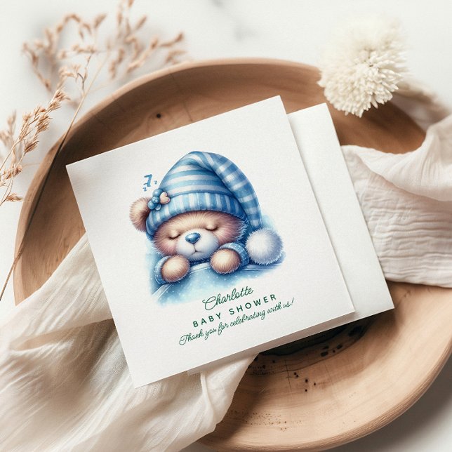 Cute Teddy Bear Baby Shower Napkins (Creator Uploaded)