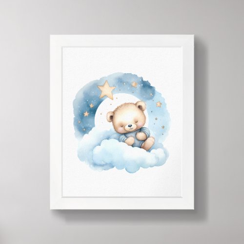 Cute Teddy Bear Baby Shower Nursery Framed Art