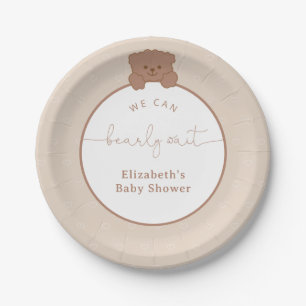 Cute Teddy Bear Baby Shower Paper Plates