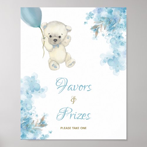 Cute Teddy Bear Baby Shower Sign Favors  Prizes