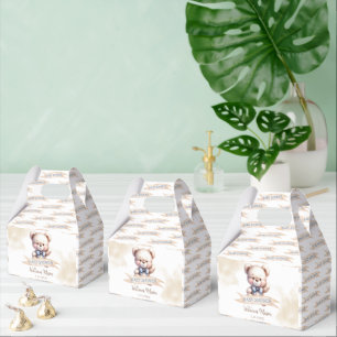 Cute Teddy Bear Baby Shower Watercolor Favor Boxes
