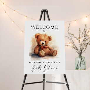 Cute Teddy Bear Baby Shower Welcome Foam Board