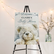 Cute Teddy Bear Baby Shower Welcome Sign
