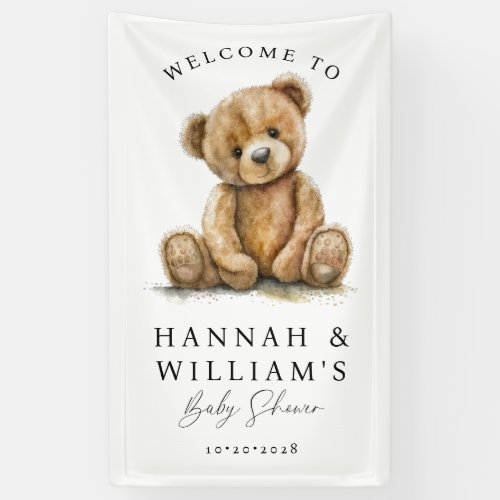 Cute Teddy Bear Baby Shower Welcome Sign