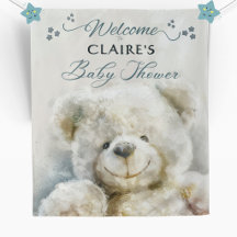 Cute Teddy Bear Baby Shower Welcome Sign