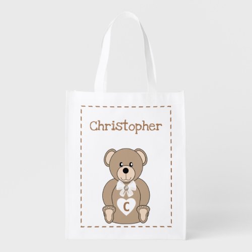 Cute teddy bear baby toys and accessories grocery bag