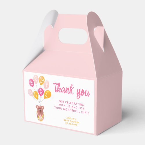 Cute Teddy Bear Balloon Baby Shower Thank you Favor Boxes