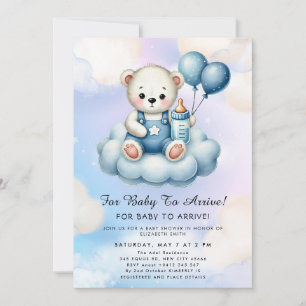 Cute Teddy Bear Balloon Theme Invitation
