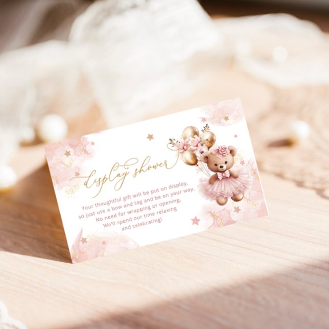 Cute Teddy Bear Balloons Display Shower Enclosure Card (Creator Uploaded)