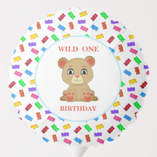 Cute Teddy Bear & Bear Sweets Baby Birthday Balloon