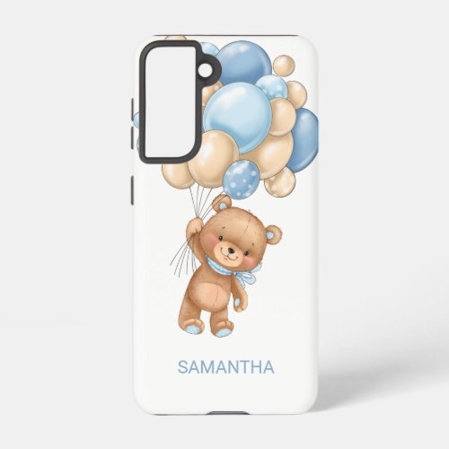 CUTE Teddy Bear BLUE Balloon  Samsung Galaxy Case