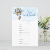 Cute teddy bear blue balloons Baby Word Scramble (Standing Front)