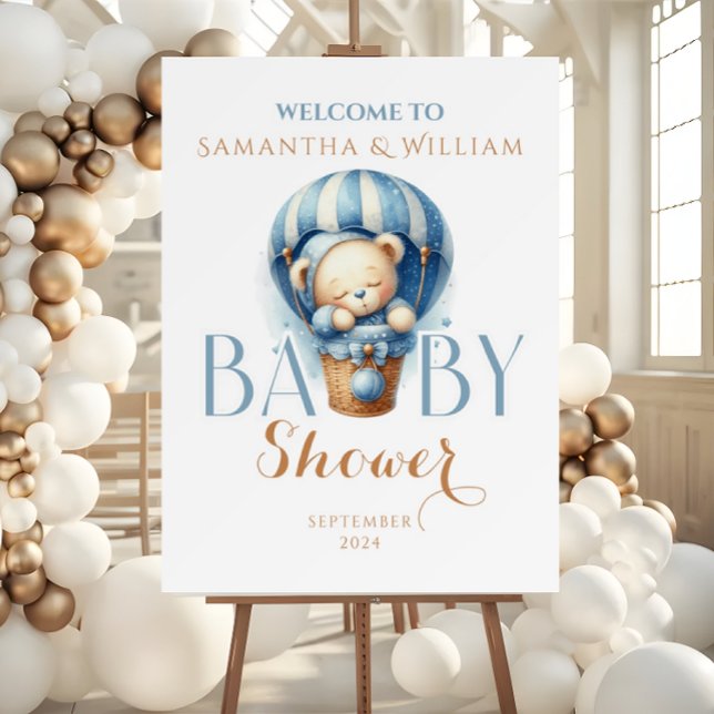 Cute Teddy Bear Blue Floating Balloon Foam Board (Creator Uploaded)