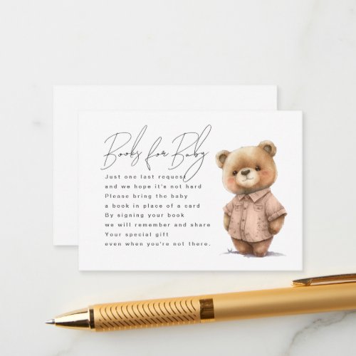 Cute Teddy Bear Books for Baby Enclosure Card