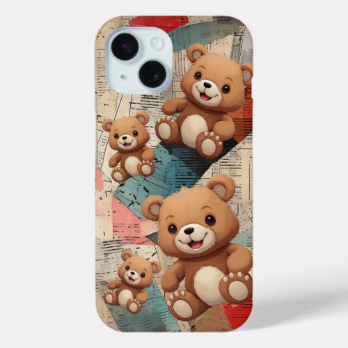 cute teddy bear iPhone 15 case