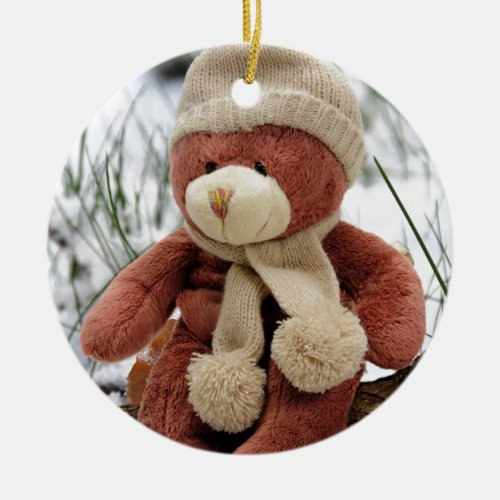 Cute Teddy Bear Ceramic Ornament