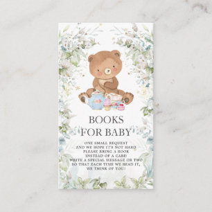 Cute Teddy Bear Chic High Tea Baby Books for Baby Enclosure Card