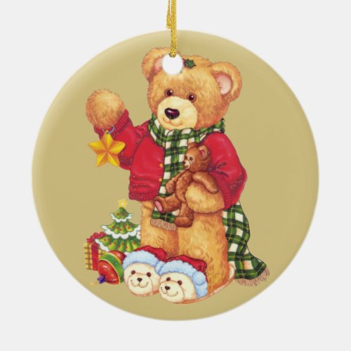 Cute Teddy Bear Christmas Ornament