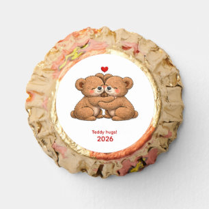 Cute Teddy Bear Couple in Love – Embroidered Style Reese's Peanut Butter Cups