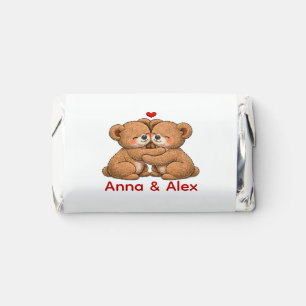Cute Teddy Bear Couple Wedding Favours Hershey's Miniatures