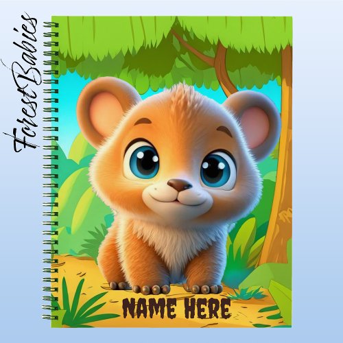 Cute Teddy Bear Cub Animal Nature Cartoon Graphic Notebook