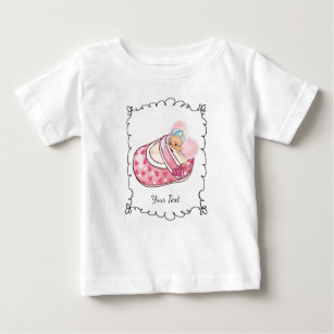 Cute Teddy Bear Custom Name Baby T-Shirt