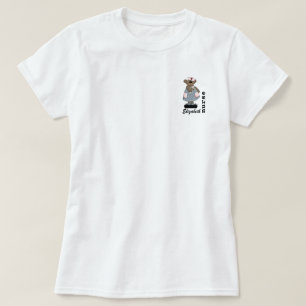 Cute Teddy Bear Custom Name T-Shirt for Nurse