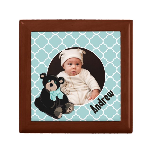 Cute Teddy Bear Custom Wood Box (Front)