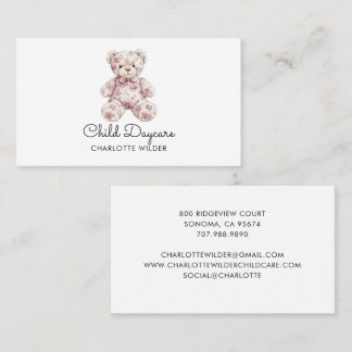 Cute Teddy Bear Daycare Business Card