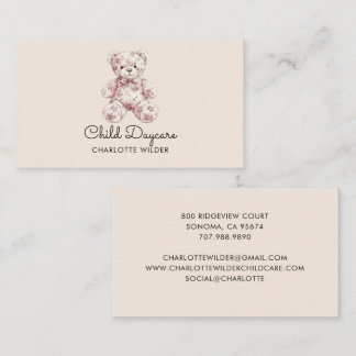 Cute Teddy Bear Daycare Business Card