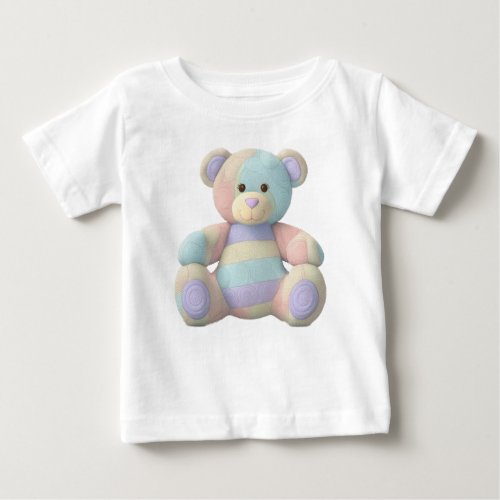Cute teddy bear design Pastel colors Baby T_Shirt