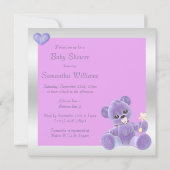 Cute Teddy Bear Double Sided Baby Shower Invitation (Back)