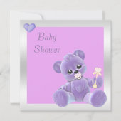 Cute Teddy Bear Double Sided Baby Shower Invitation (Front)