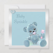 Cute Teddy Bear Double Sided Baby Sprinkle Invitation (Front)