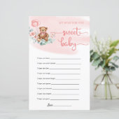 Cute Teddy Bear Eucalyptus Wreath Baby Shower Game (Standing Front)