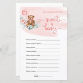 Cute Teddy Bear Eucalyptus Wreath Baby Shower Game (Front/Back)