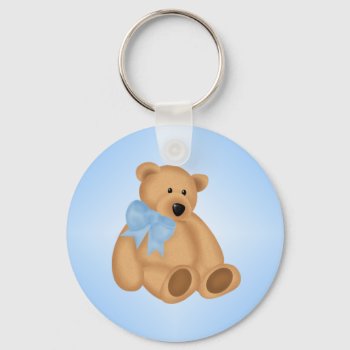 Cute Teddy Bear  For Baby Boy Keychain by esoticastore at Zazzle