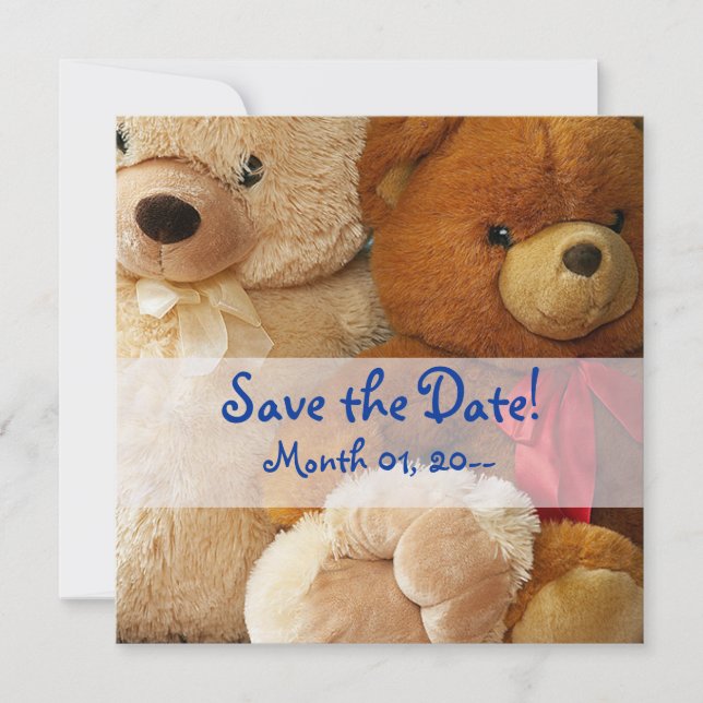 Cute Teddy Bear Friends Announcements (Front)